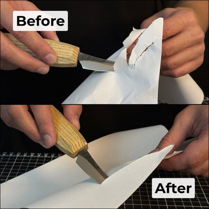 Double-Sided Sharpening Stone with Optional Wooden Stand – Grit #400 / #1000