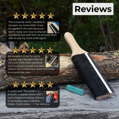 Dual-Sided Leather Paddle Strop For Hook Knives & Gouges