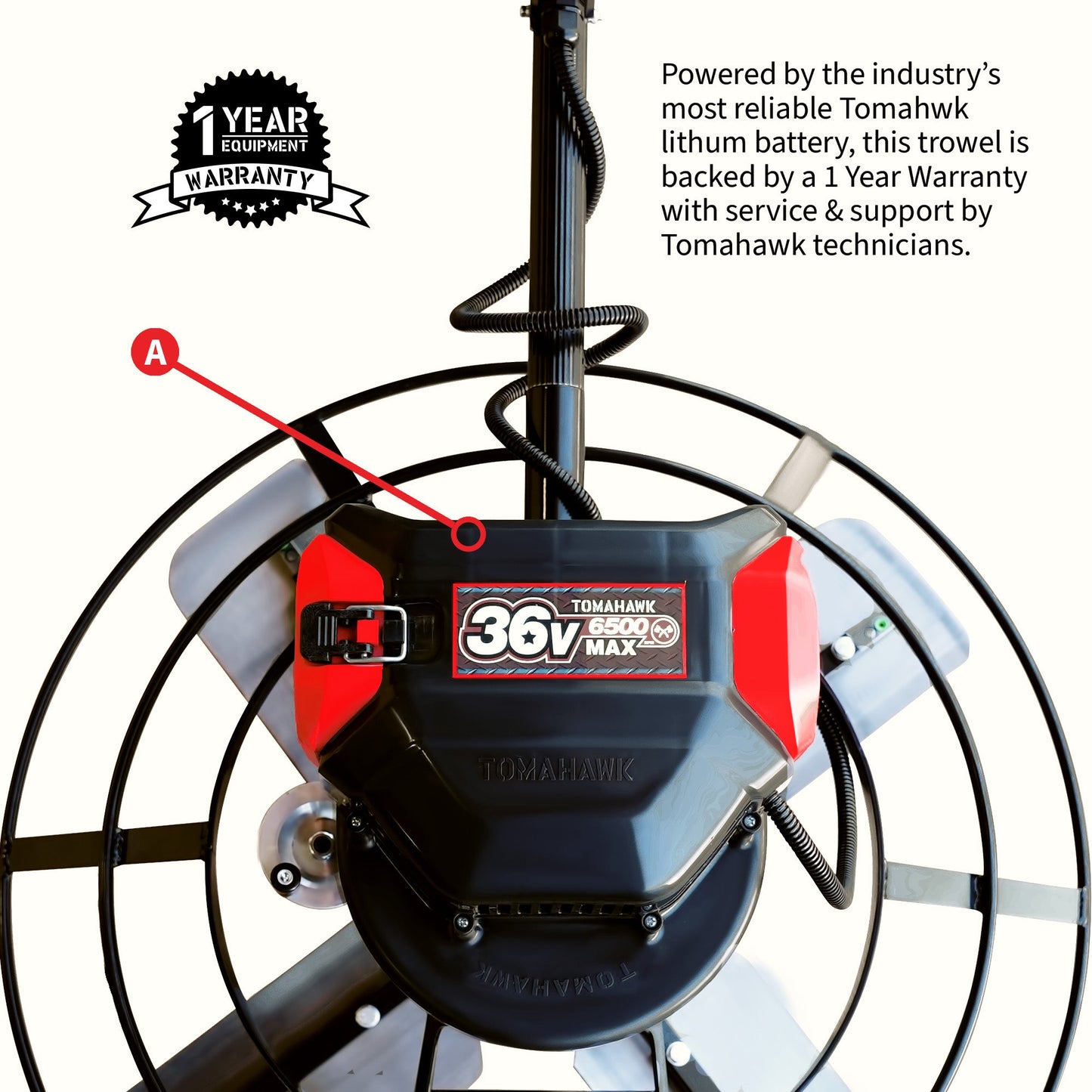 PRE ORDER: 30" Battery-Powered Portable Power Trowel with 18ft Bull Float Handle