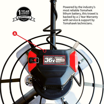 PRE ORDER: 30" Battery-Powered Portable Power Trowel with 18ft Bull Float Handle