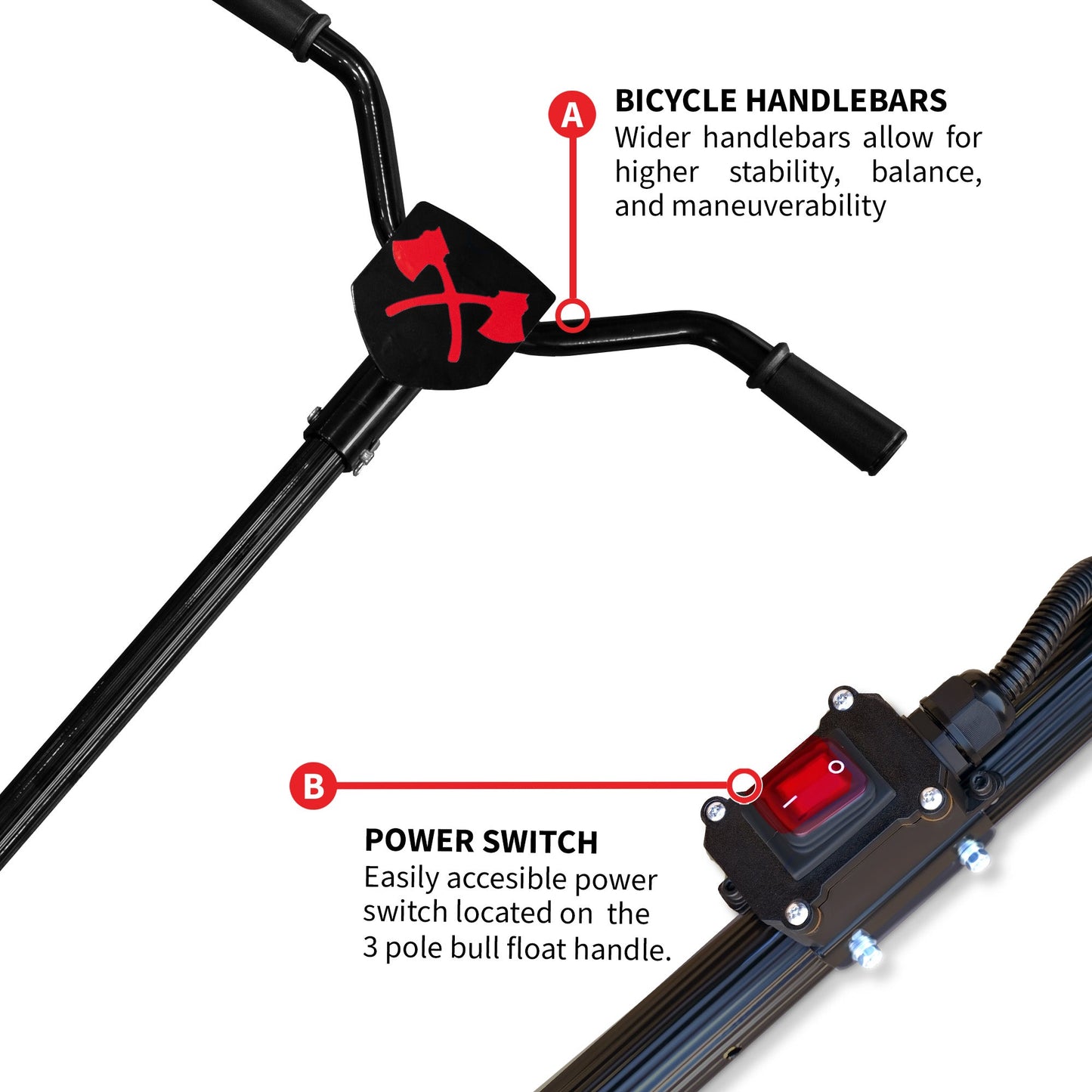 PRE ORDER: 30" Battery-Powered Portable Power Trowel with 18ft Bull Float Handle