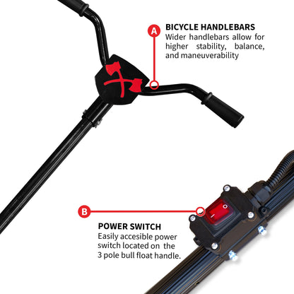PRE ORDER: 30" Battery-Powered Portable Power Trowel with 18ft Bull Float Handle