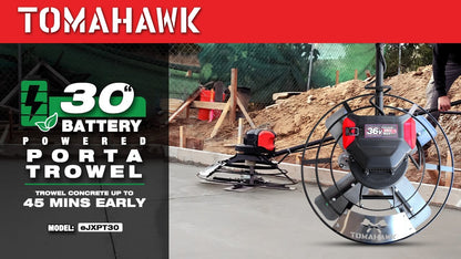 PRE ORDER: 30" Battery-Powered Portable Power Trowel with 18ft Bull Float Handle