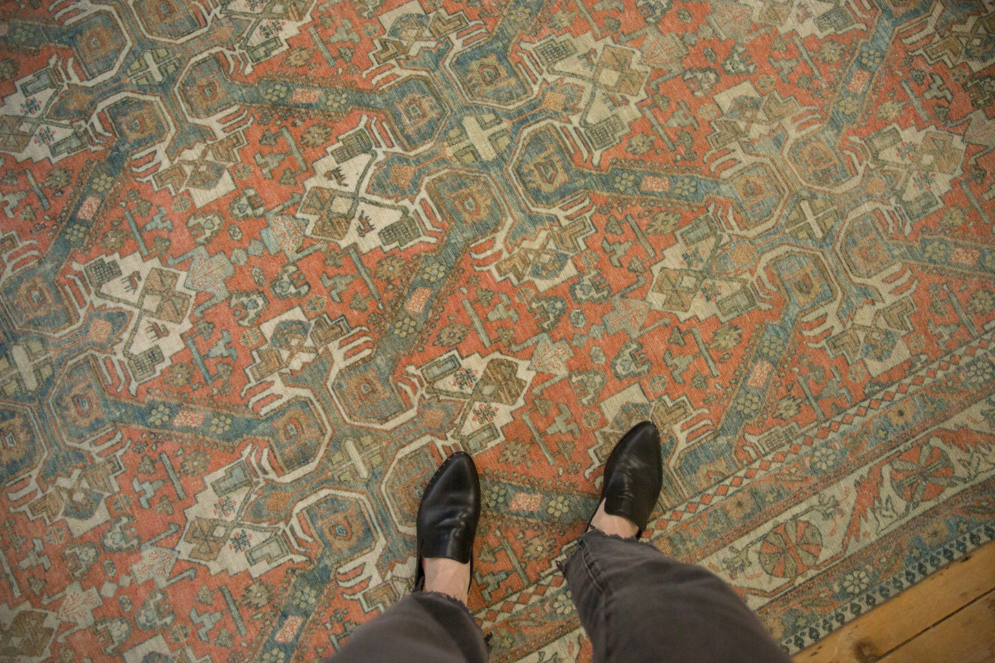 6.5x10 Vintage Distressed Caucasian Carpet