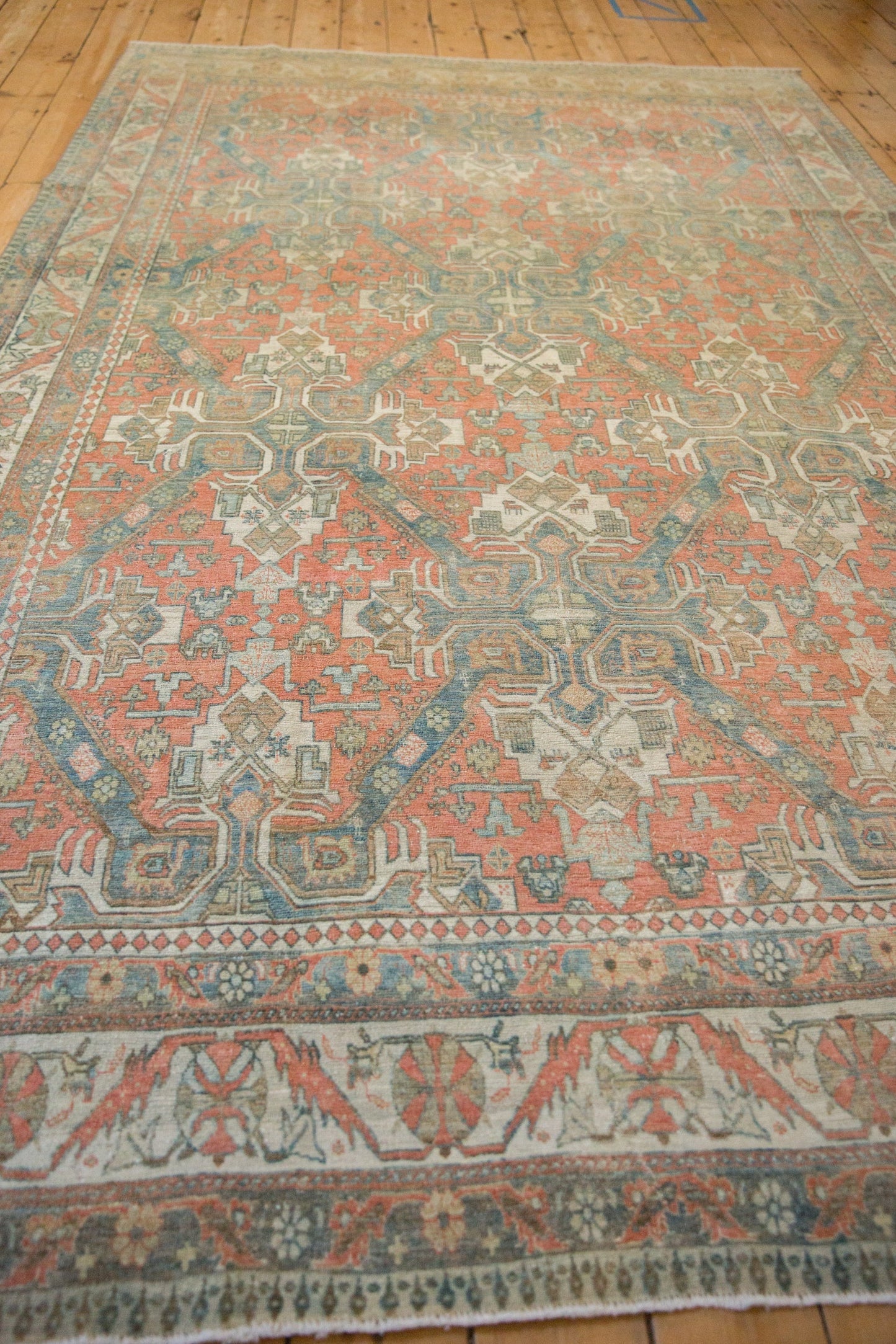 6.5x10 Vintage Distressed Caucasian Carpet