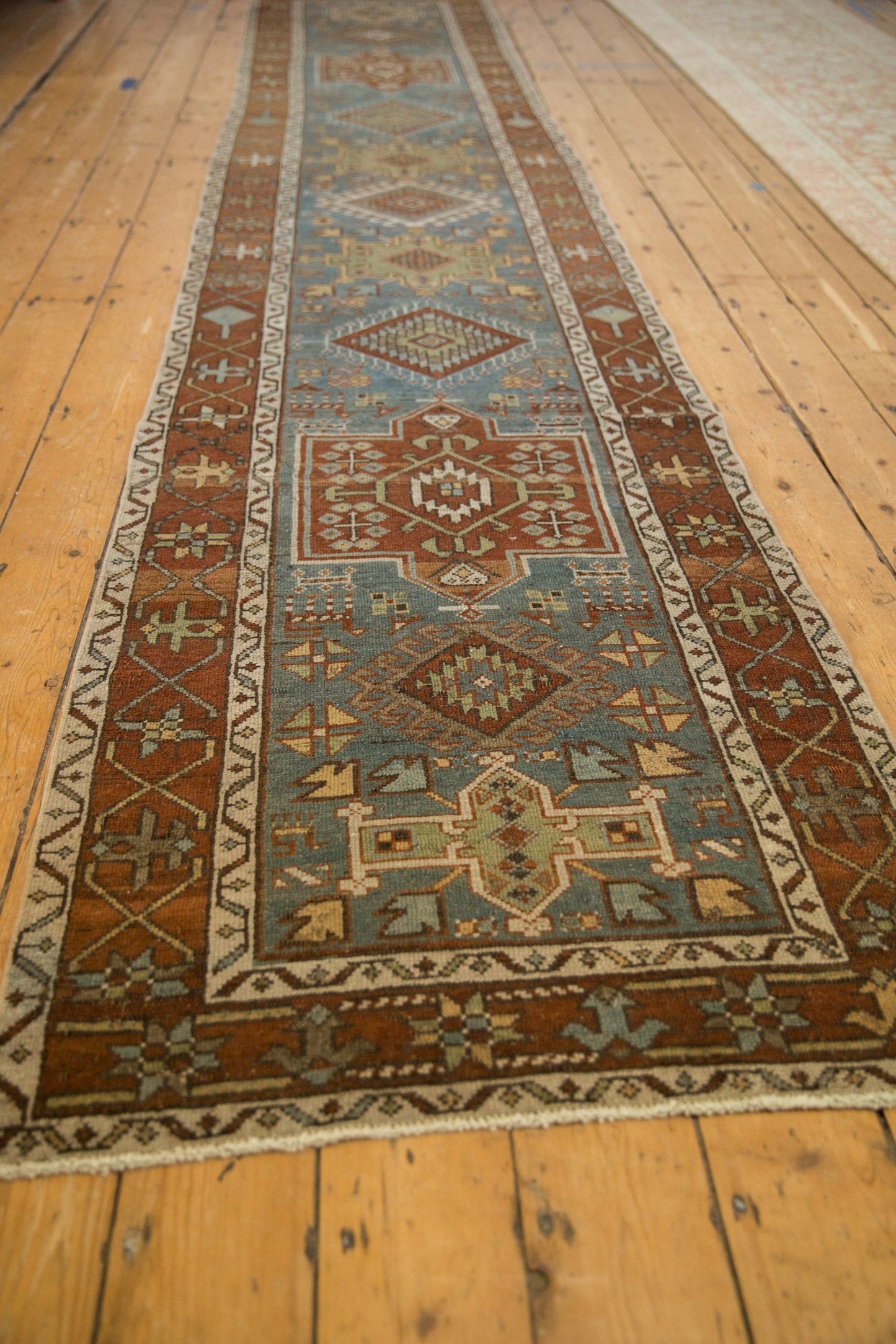 3x14.5 Vintage Distressed Karaja Rug Runner