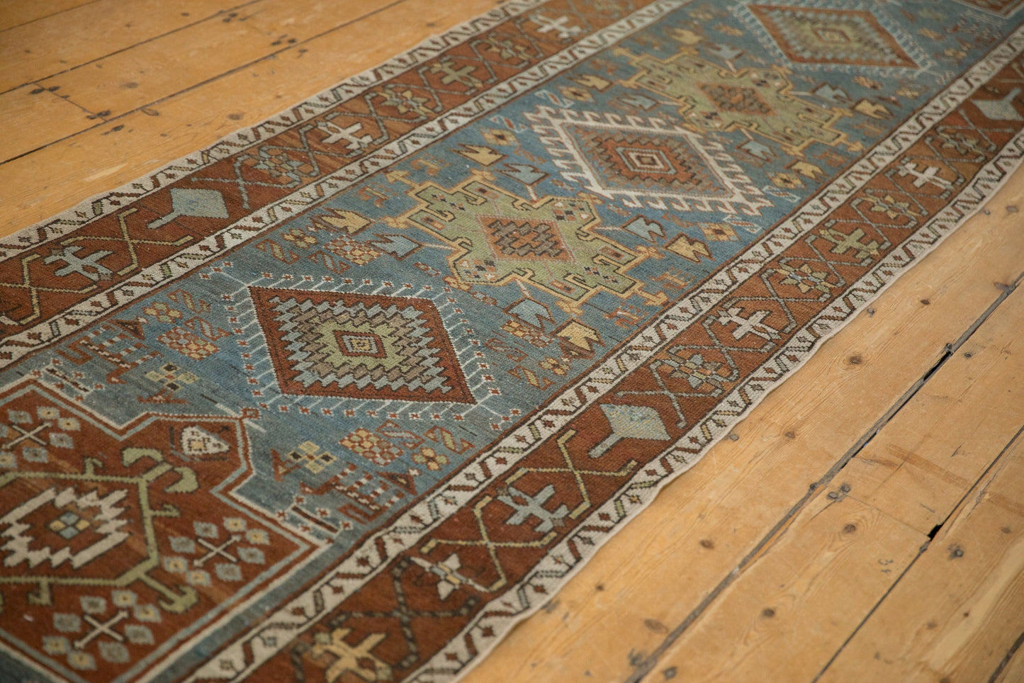 3x14.5 Vintage Distressed Karaja Rug Runner