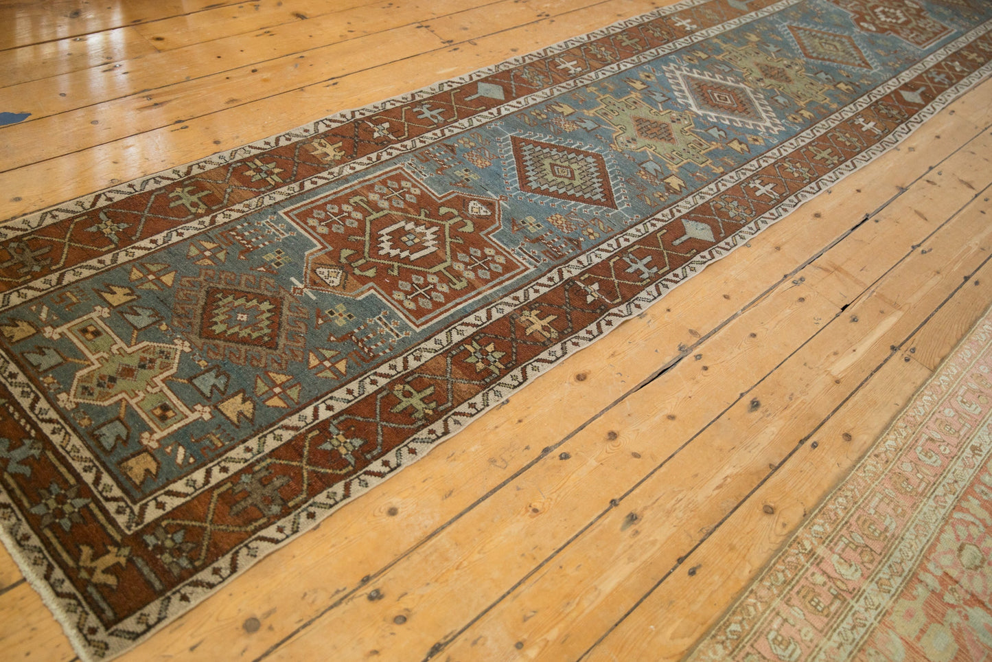 3x14.5 Vintage Distressed Karaja Rug Runner