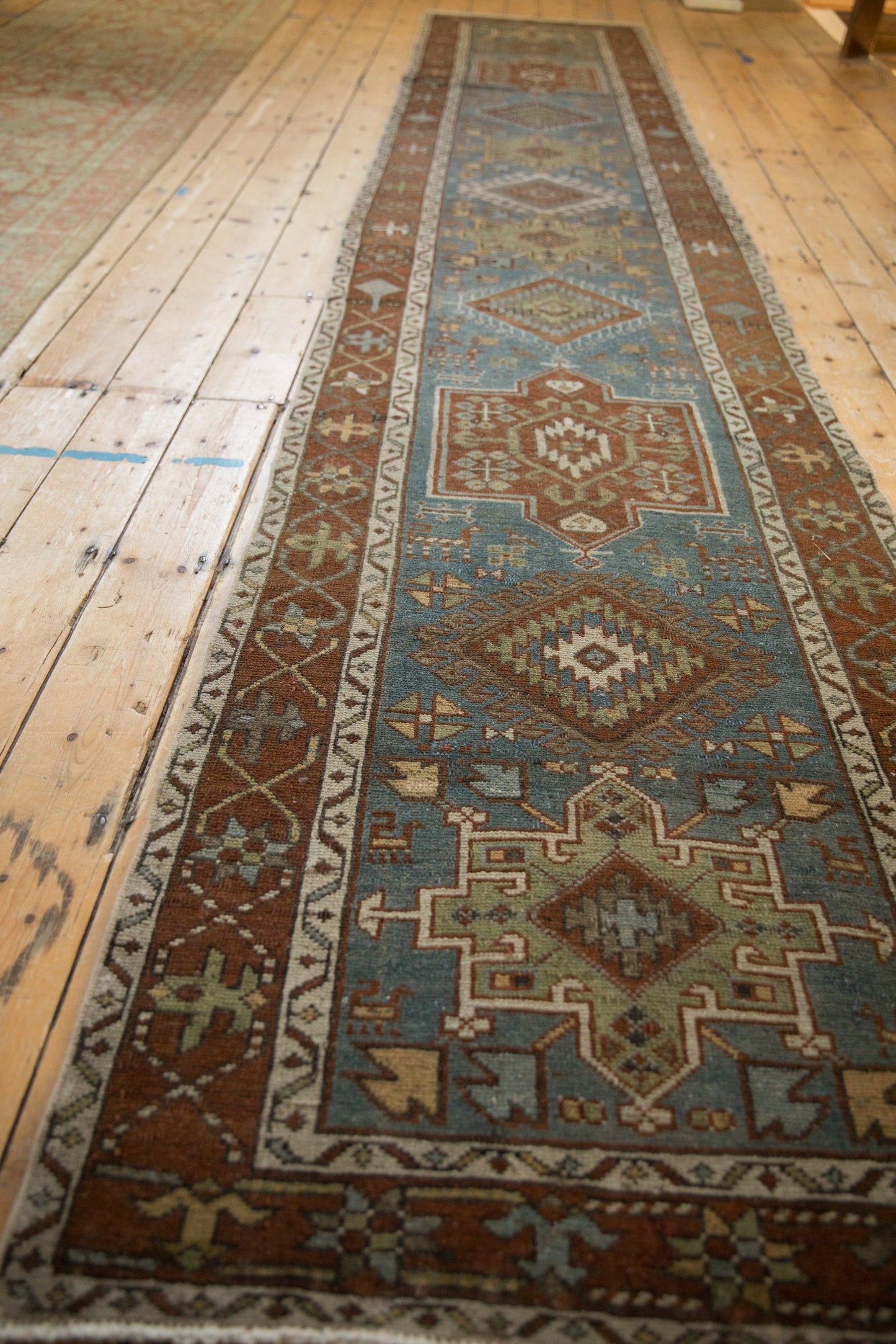 3x14.5 Vintage Distressed Karaja Rug Runner