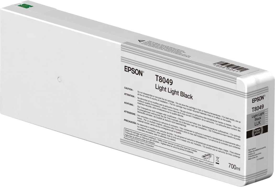 New, Pre-Owned - Epson (T8049) 700ml UltraChrome HD Light Light Black Ink Cartridge, T804900