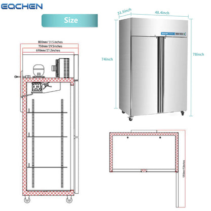 2 Door Commercial Refrigerator and Freezer