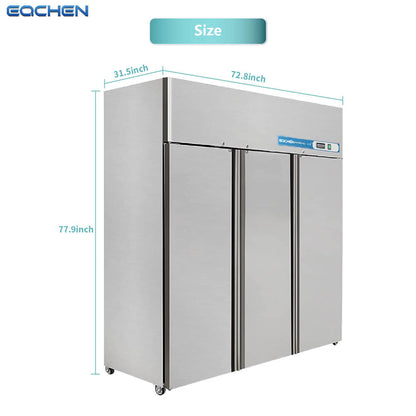 72 Inch 3 Door Commercial Grade Refrigerator And Freezer