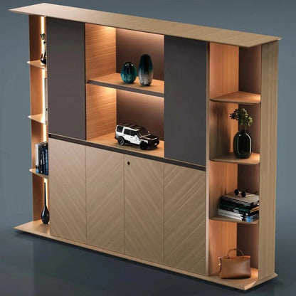 Sona · Office Shelves w/ Lighting & Cabinets