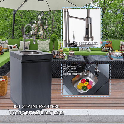 NG 104" 4-Burner 72,000 BTU Black Outdoor Kitchen Island Grill + Rotisserie Kit