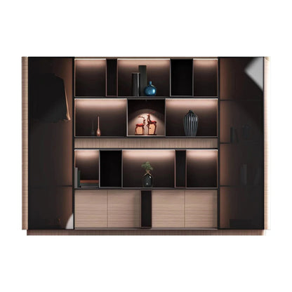 Sonum · Office Shelving Wall Unit w/ Integrated Lighting & Storage Cabinets
