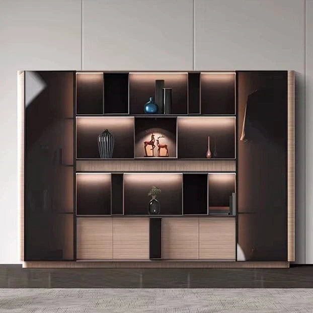 Sonum · Office Shelving Wall Unit w/ Integrated Lighting & Storage Cabinets