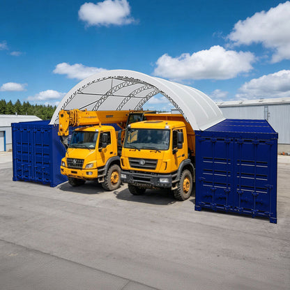 Reinforced 20'x20' Double Truss Container Shelter
