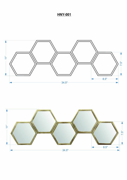Gitagum Rustic Gold Honeycomb Mirror