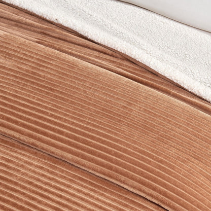 Ribbed Sherpa Throw Blanket - Corduroy Collection