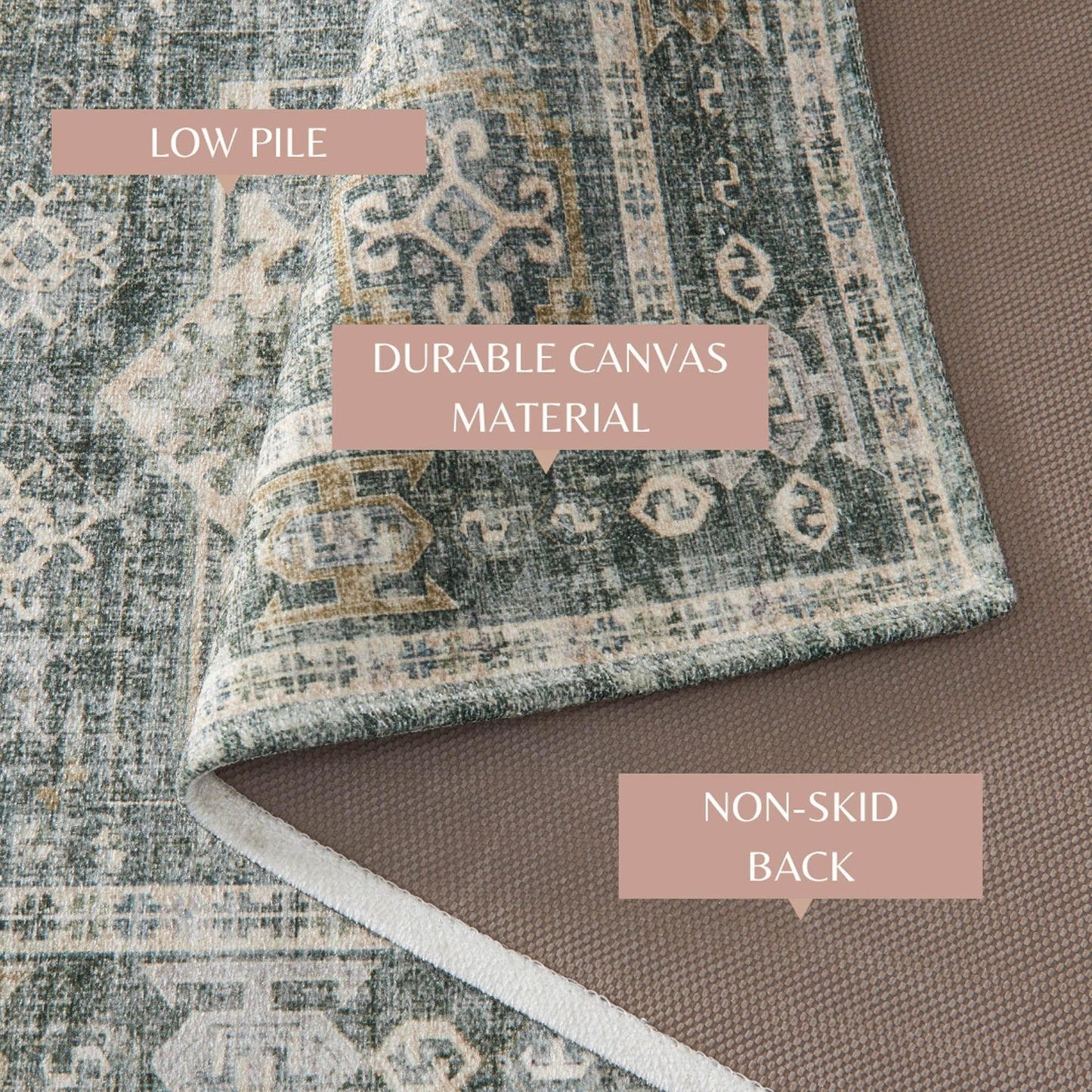 Medallion Machine Washable Accent Rug 2' x 3' - Nava Collection