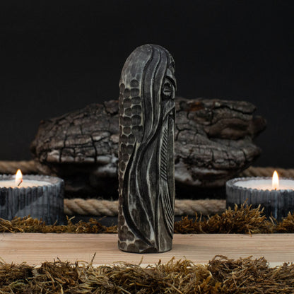 Hand-Carved Odin Figurine – 13 cm (5.1 inches) Wooden Norse God Sculpture