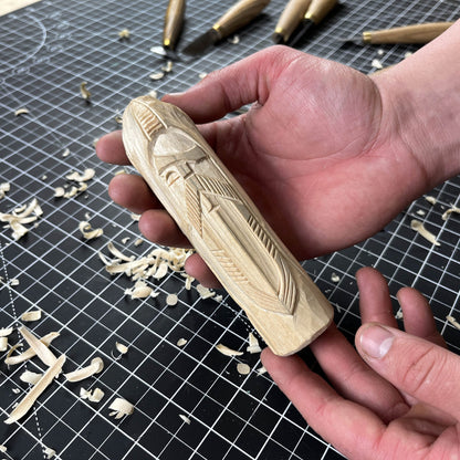 Hand-Carved Odin Figurine – 13 cm (5.1 inches) Wooden Norse God Sculpture
