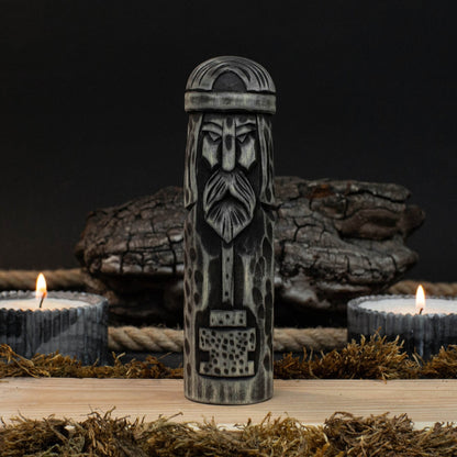 Hand-Carved Thor Figurine – 14 cm (5.7 inches) Wooden Scandinavian God Statue