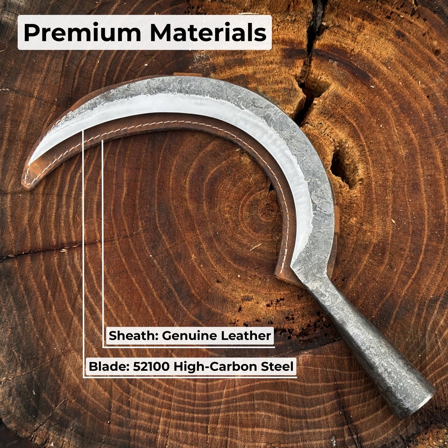 Hand-Forged Large Sickle, ⌀19 cm (7.5 inches)