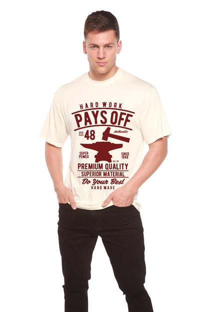 Hard Work Pays Men's Bamboo Viscose/Organic Cotton Short Sleeve Graphic T-Shirt