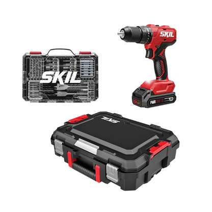 SKIL HD6280B-11 Brushless 20V Hammer Drill Kit, with 75-Pc. Drill & Drive Bit Set with Interlocking Case