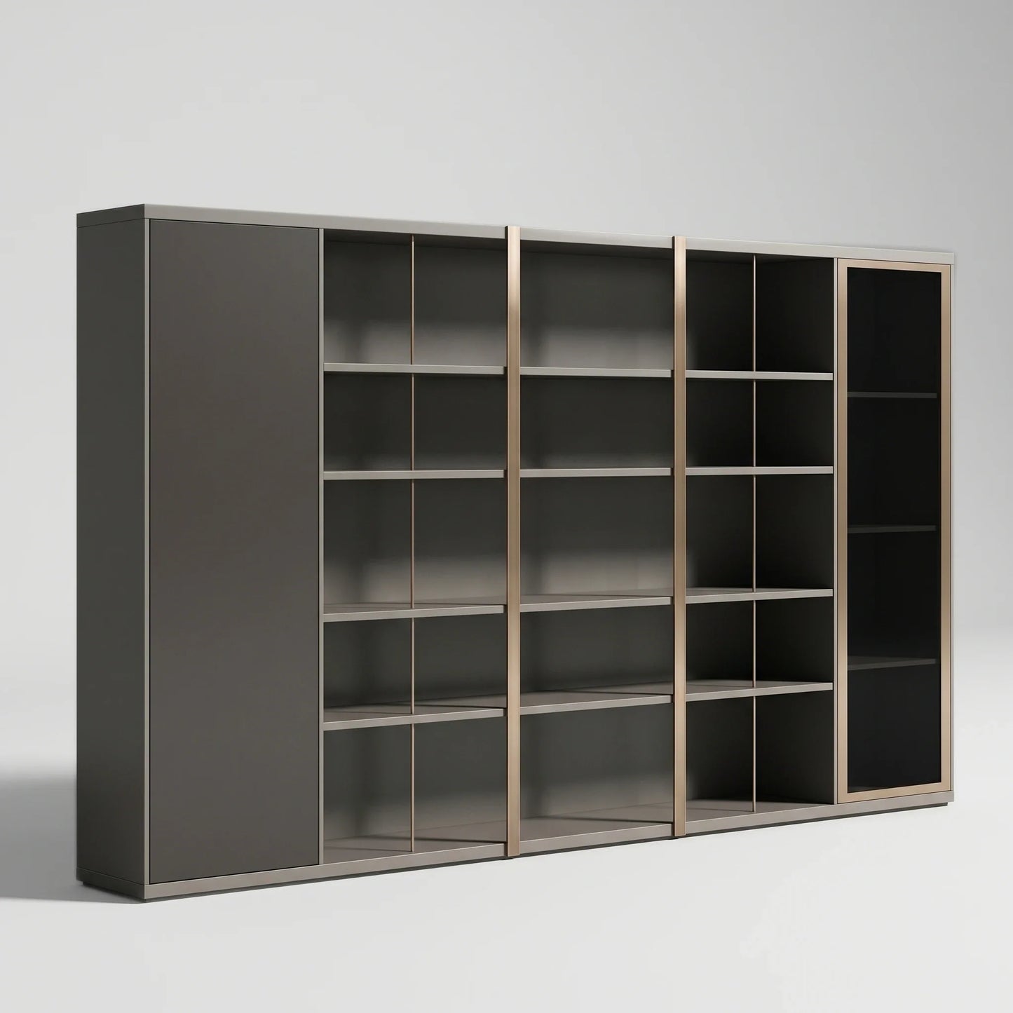 Langford · Office Shelves w/ Lighting & Wardrobe Storage