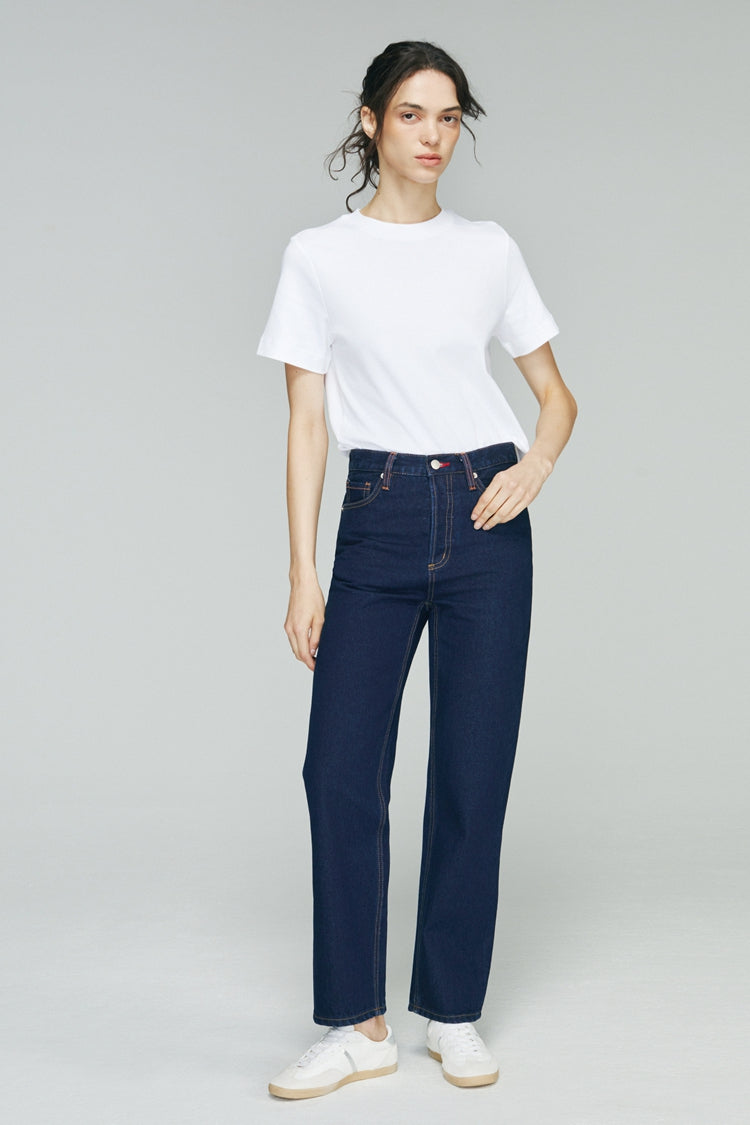 Manhattan High Rise Straight Ankle Jeans HJ160