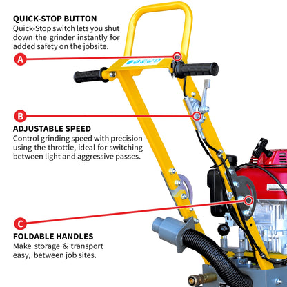 PRE ORDER: 10" Honda Concrete Floor Grinder 10HP GXV390 Motor for Smoothing, Floor Prep, Coatings