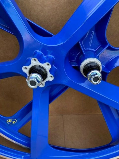 29″ BMX 5-Spoke CNC Alloy Rims Bicycle Sealed Wheel Set, Blue, CNC for Pad Brakes