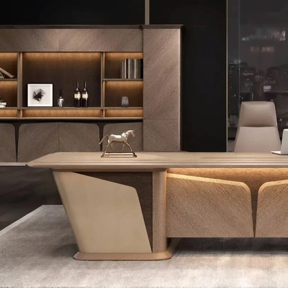 Cognac · Executive Desk w/ Mobile Storage