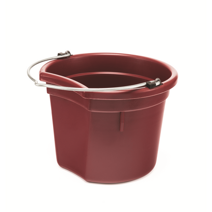KD-120 20 Qt Flat Back Horse Bucket | Heavy-Duty Mane & Tail Saver Bucket