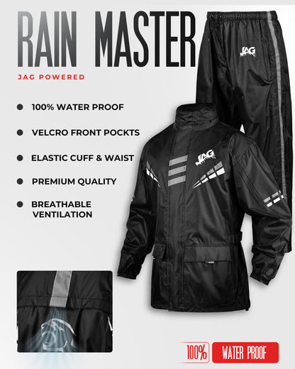 JAG Rainmaster Rain Suit for Men & Women (Black)