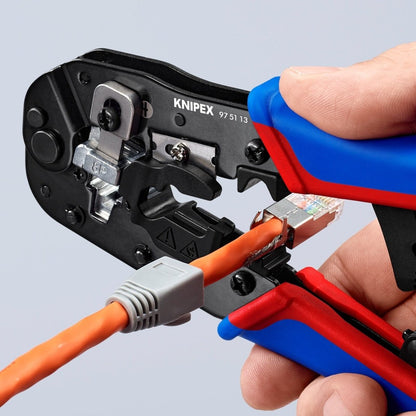 Knipex Crimping Pliers For RJ45 Western Plugs 7 1/2" 97 51 13