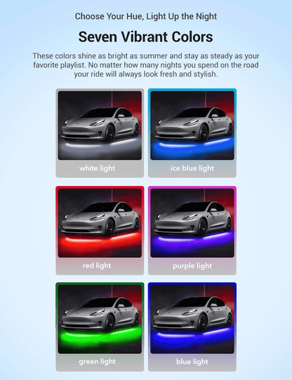 LED Chassis Ambient Lights for Tesla Model 3/Y (4PCS)