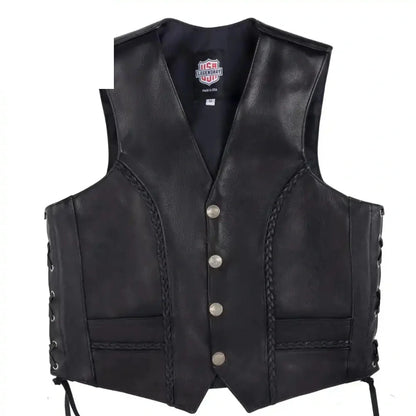 Legendary Gunslinger Men's Motorcycle Leather Vest