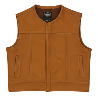 Legendary LowLife NCP Cropped Fitted American Bison Leather Motorcycle Vest