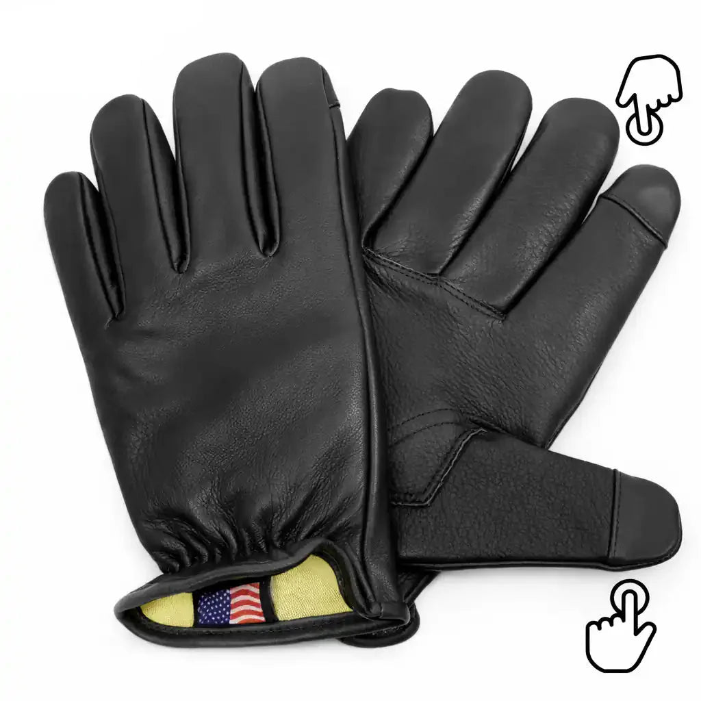 Legendary Deerskin Aramid Lined Short Wrist Touchscreen Gloves