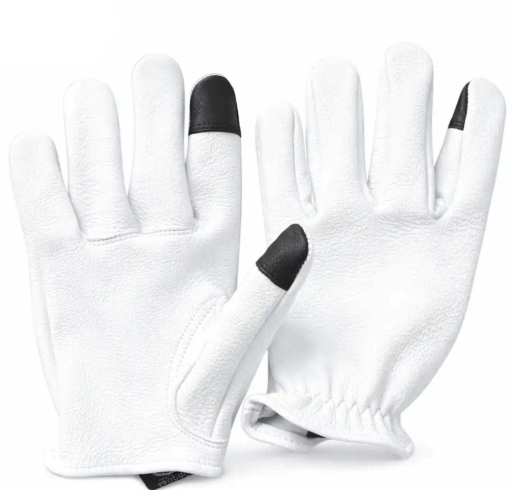 Legendary The Cadbury White Deerskin Short Wrist Touchscreen Gloves
