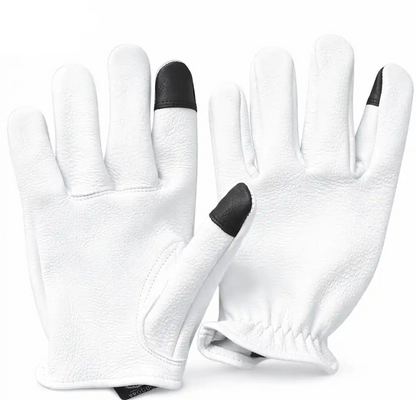 Legendary The Cadbury White Deerskin Short Wrist Touchscreen Gloves