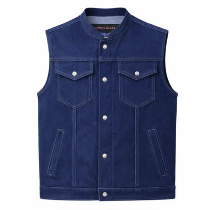 Legendary Ole Blue Men's Blue Denim Motorcycle Vest