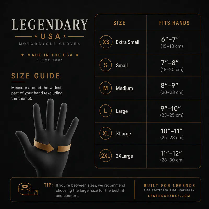 Legendary Haymakers Super Welted Short Wrist American Deerskin Motorcycle Gloves