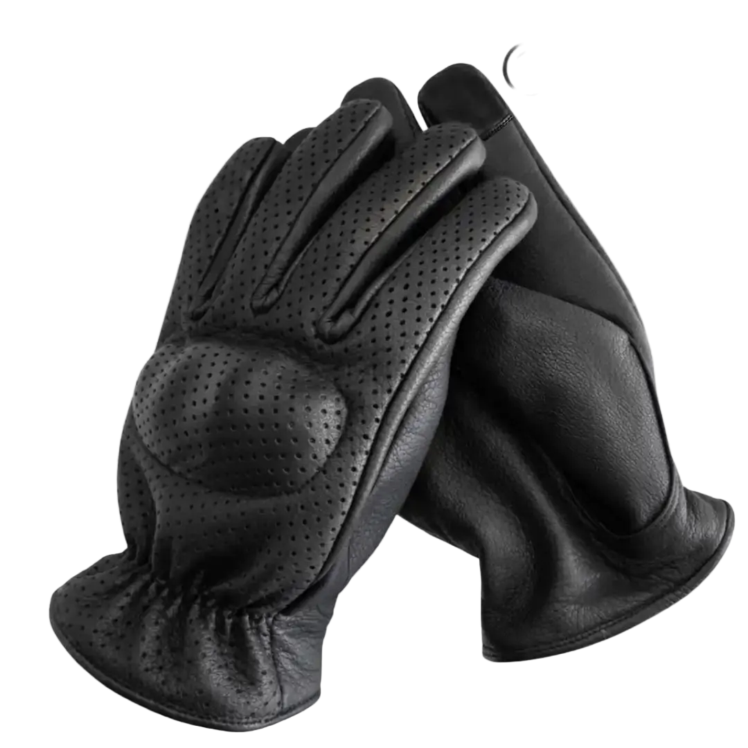 Legendary Uppercut Deerskin Short Wrist Perforated Knuckle Defense Touchscreen Motorcycle Gloves