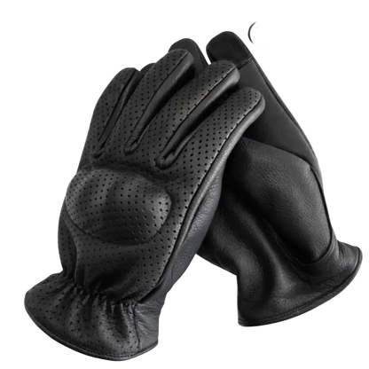 Legendary Uppercut Deerskin Short Wrist Perforated Knuckle Defense Touchscreen Motorcycle Gloves