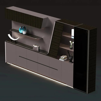 Velor · Modern Office Shelves w/ Lighting & Storage