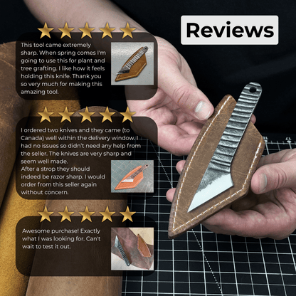 Marking Knife Kiridashi with leather sheath, 4 cm (1.57 inches)